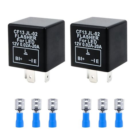 VPROSON 3-Pin 12V LED إشارة الانعطاف المتعرية 2 حزمة مع محطات مثبتة مسبقًا مناسبة لسيارات 1975-2007 Ford وToyota وNissan وMazda وSubaru وKia وHyundai وDodge وChevrolet Vehicles (CF13KT) in Kuwait