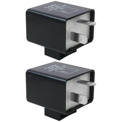 2 Pack Universal 12V Flasher Module - Compatible with Most 2-Pin Motorcycle & Auto Systems in Kuwait