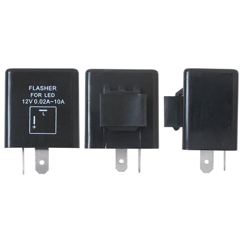 2 Pack Universal 12V Flasher Module - Compatible with Most 2-Pin Motorcycle & Auto Systems in Kuwait