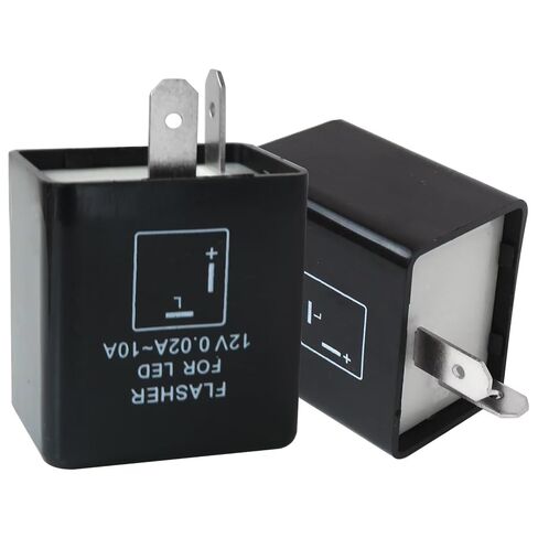 2 Pack Universal 12V Flasher Module - Compatible with Most 2-Pin Motorcycle & Auto Systems in Kuwait