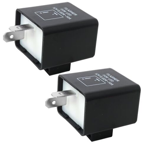 2 Pack Universal 12V Flasher Module - Compatible with Most 2-Pin Motorcycle & Auto Systems in Kuwait