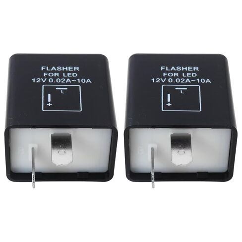 2 Pack Universal 12V Flasher Module - Compatible with Most 2-Pin Motorcycle & Auto Systems in Kuwait