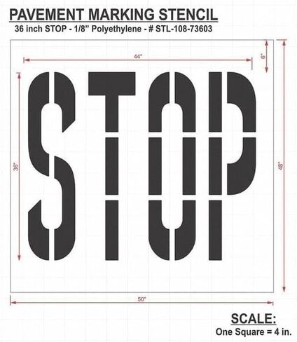 Pavement Stencil, Stop, STL-108-73603 in Kuwait