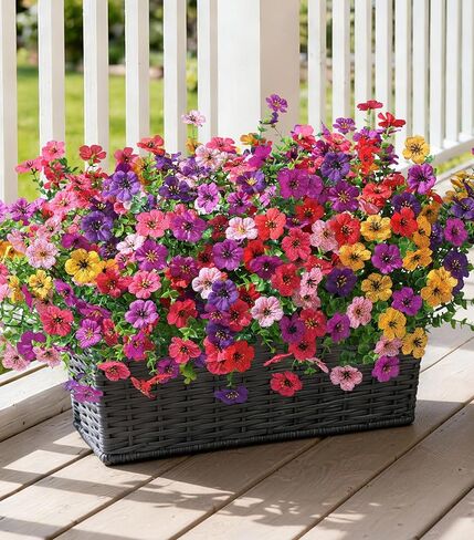 Ivydale Fall Flowers Artificial for Decoration Outdoors Fake Mums 12 Bundles Faux Planters UV Resistant Look Real for Autumn Home Porch Patio Garden Yard, 3 Colors Mixed in Saudi Arabia