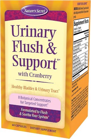 Nature's Secret Urinary Flush & Support with Cranberry Promotes Healthy Bladder & Urinary Tract - 8 Botanical Concentrate Blends to Flush & Soothe - Healthy Elimination & Detoxification - 60 Capsules in Saudi Arabia