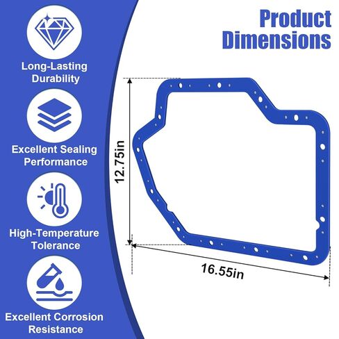 93103 Transmission Oil Pan Gasket for GM Turbo 400 — Compatible with Moroso 93103 — 3/16" High-Durometer Vulcanized Rubber with Internal Steel Shim in Kuwait