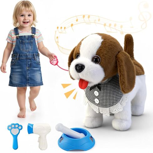 Talkfun Interactive Plush Puppy Toys for 1,2,3 Year Old Boy Girl Gifts, Musical Realistic Walking Stuffed Dog Toy for Toddlers 1-3 Age, Birthday Gift for 1-2 Year Old Girl Boy in Kuwait