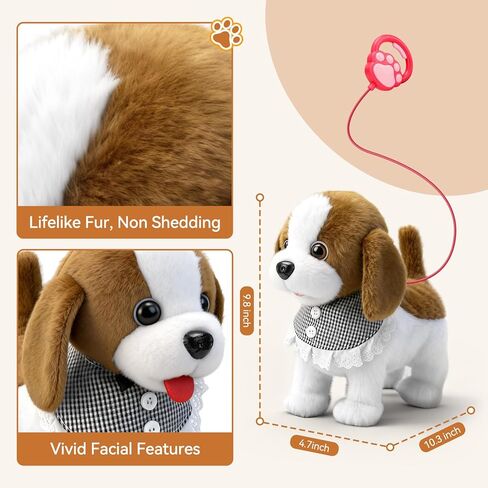 Talkfun Interactive Plush Puppy Toys for 1,2,3 Year Old Boy Girl Gifts, Musical Realistic Walking Stuffed Dog Toy for Toddlers 1-3 Age, Birthday Gift for 1-2 Year Old Girl Boy in Kuwait