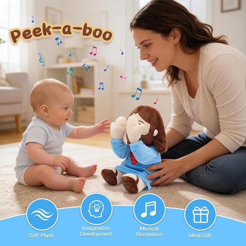 Yelakey Jesus Plush Peek A Boo Toy, Jesus Stuffed Doll Religious Plushie with 15 Bible Songs for Kids Christmas Easter Gifts 10'' in Kuwait
