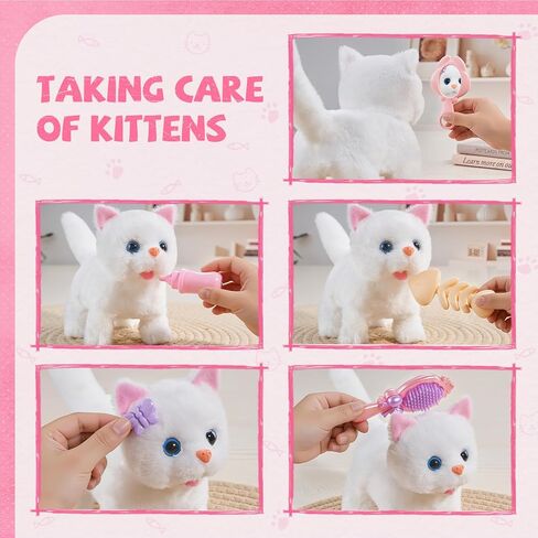 Vanvimen 17PCS Cat Toys for Kids Girls Boys,Interactive Robot Cat with Walking,Realistic Cat Toy for Toddlers 3-5 6-8,Idea Birthday Gifts for Girl Ages 3 4 5 6 7 8 Years Old in Kuwait
