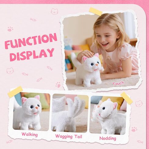 Vanvimen 17PCS Cat Toys for Kids Girls Boys,Interactive Robot Cat with Walking,Realistic Cat Toy for Toddlers 3-5 6-8,Idea Birthday Gifts for Girl Ages 3 4 5 6 7 8 Years Old in Kuwait