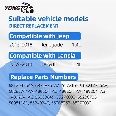 Upgraded Brake Vacuum Pump 68328357AA Compatible with Alfa Romeo Mito Giulietta, Fiat 500 500L 500X, Dodge Dart, Jeep Renegade L4 1.4L Replace OE 55221559 68120415AA 4892641AC in Kuwait