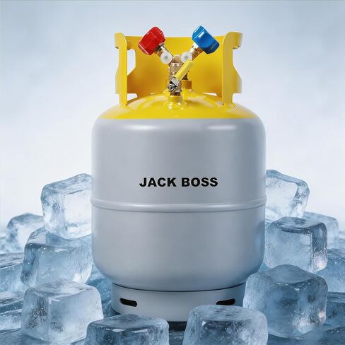 Jack Boss 30 LB Refrigerant Recovery Tank - AC Freon Recovery Cylinder Tank, Refrigerant Recovery Coolant Tank, Universal Machine HVAC Recovery Tanks for Recycling, Compatible with R12 R22 R134A R410A in Kuwait