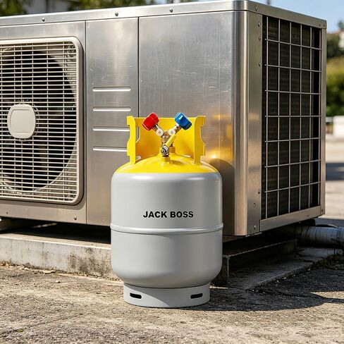 Jack Boss 30 LB Refrigerant Recovery Tank - AC Freon Recovery Cylinder Tank, Refrigerant Recovery Coolant Tank, Universal Machine HVAC Recovery Tanks for Recycling, Compatible with R12 R22 R134A R410A in Kuwait