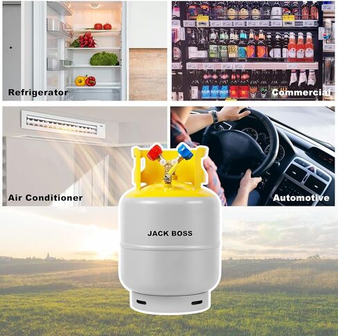 Jack Boss 30 LB Refrigerant Recovery Tank - AC Freon Recovery Cylinder Tank, Refrigerant Recovery Coolant Tank, Universal Machine HVAC Recovery Tanks for Recycling, Compatible with R12 R22 R134A R410A in Kuwait