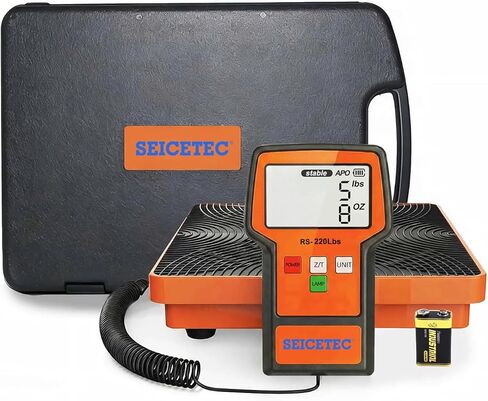 Refrigerant Scale 220 LBS HVAC Freon Scale, ±0.05% High Accuracy, 9"×9" Aluminum Platform, Electronic Refrigerant Charging Weight Scale for All Recovery Tanks, Portable Case, Battery Included in Kuwait
