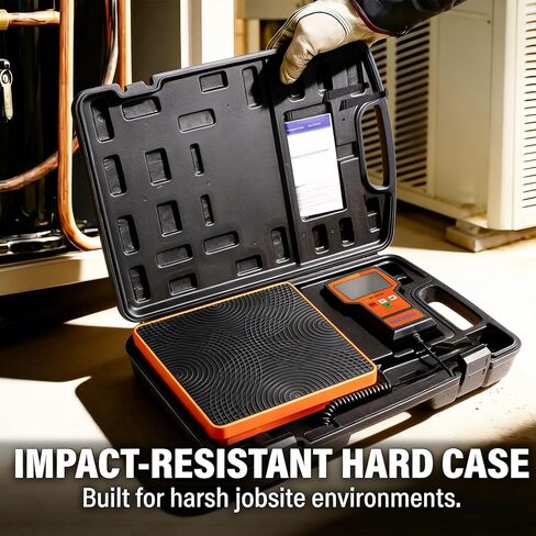 Refrigerant Scale 220 LBS HVAC Freon Scale, ±0.05% High Accuracy, 9"×9" Aluminum Platform, Electronic Refrigerant Charging Weight Scale for All Recovery Tanks, Portable Case, Battery Included in Kuwait