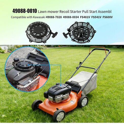 Lawn Mower Recoil Starter 49088-0034 Compatible with Kawasaki Lawn Mower 49088-0010 FS481V FS541V FS600V Recoil Start Assembly, Replace 49088-7028 Pull Rope Start Assembly in Kuwait