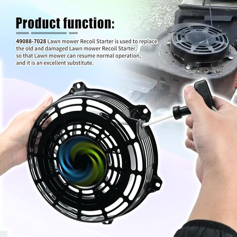 Lawn Mower Recoil Starter 49088-0034 Compatible with Kawasaki Lawn Mower 49088-0010 FS481V FS541V FS600V Recoil Start Assembly, Replace 49088-7028 Pull Rope Start Assembly in Kuwait