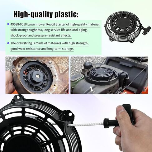 Lawn Mower Recoil Starter 49088-0034 Compatible with Kawasaki Lawn Mower 49088-0010 FS481V FS541V FS600V Recoil Start Assembly, Replace 49088-7028 Pull Rope Start Assembly in Kuwait