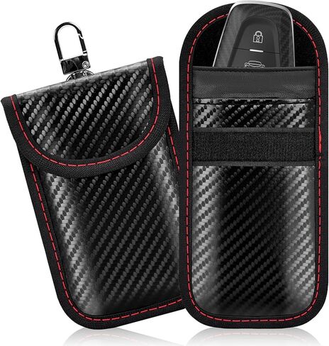 Faraday Pouch for Key Fob (2 Pack), RFID Signal Blocking Faraday Bag, Anti-Theft Key Fob Protector, Universal Fit for Keyless Entry in Kuwait