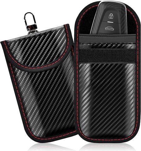 Faraday Pouch for Key Fob (2 Pack), RFID Signal Blocking Faraday Bag, Anti-Theft Key Fob Protector, Universal Fit for Keyless Entry in Saudi Arabia