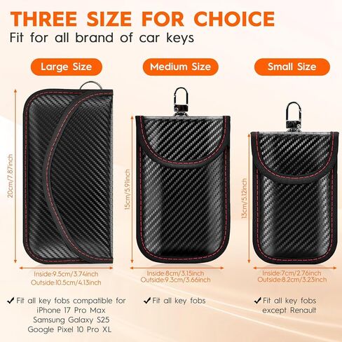 Faraday Pouch for Key Fob (2 Pack), RFID Signal Blocking Faraday Bag, Anti-Theft Key Fob Protector, Universal Fit for Keyless Entry in Saudi Arabia