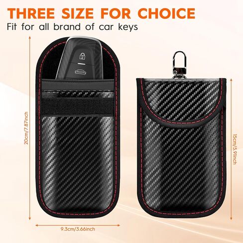 Faraday Pouch for Key Fob (2 Pack), RFID Signal Blocking Faraday Bag, Anti-Theft Key Fob Protector, Universal Fit for Keyless Entry in Saudi Arabia
