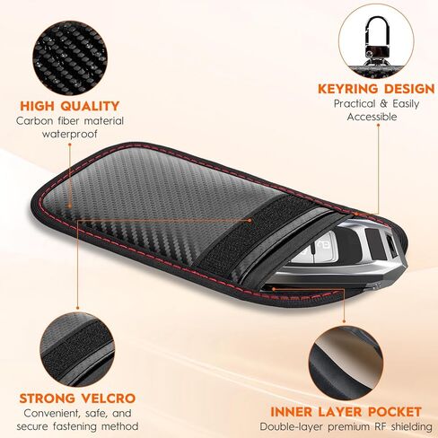 Faraday Pouch for Key Fob (2 Pack), RFID Signal Blocking Faraday Bag, Anti-Theft Key Fob Protector, Universal Fit for Keyless Entry in Saudi Arabia