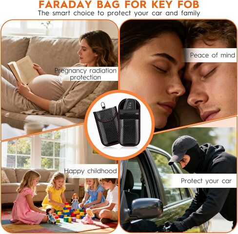 Faraday Pouch for Key Fob (2 Pack), RFID Signal Blocking Faraday Bag, Anti-Theft Key Fob Protector, Universal Fit for Keyless Entry in Saudi Arabia