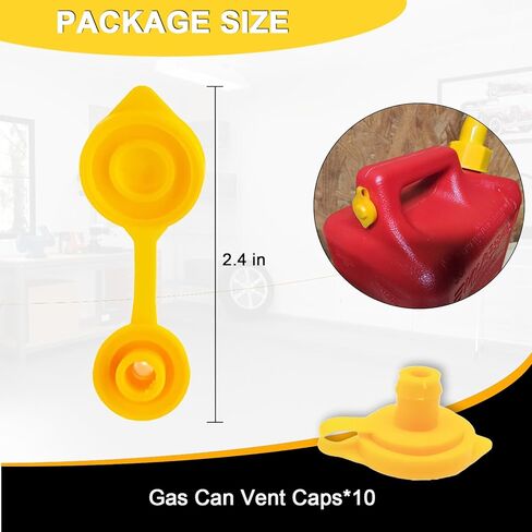 12 PCS Universal Yellow Gas Can Vent Caps, Fuel Can Jug Vent Replacement Leak-Proof for Most Plastic Cans in Kuwait