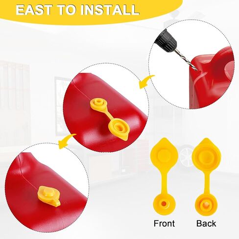 12 PCS Universal Yellow Gas Can Vent Caps, Fuel Can Jug Vent Replacement Leak-Proof for Most Plastic Cans in Kuwait