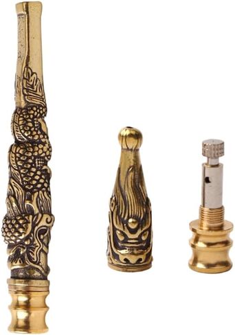 2Pcs Retro Brass Dragon Pattern Filter Holder Stylish & Vintage Detachable & Washable Mouthpieces Perfect for Christmas Valentines Day and New Years Gifts in Kuwait