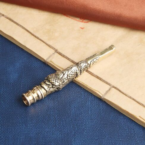 2Pcs Retro Brass Dragon Pattern Filter Holder Stylish & Vintage Detachable & Washable Mouthpieces Perfect for Christmas Valentines Day and New Years Gifts in Kuwait