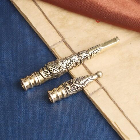 2Pcs Retro Brass Dragon Pattern Filter Holder Stylish & Vintage Detachable & Washable Mouthpieces Perfect for Christmas Valentines Day and New Years Gifts in Kuwait