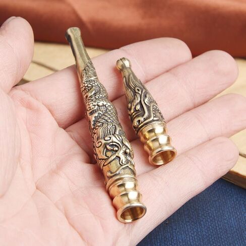2Pcs Retro Brass Dragon Pattern Filter Holder Stylish & Vintage Detachable & Washable Mouthpieces Perfect for Christmas Valentines Day and New Years Gifts in Kuwait