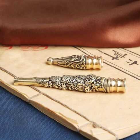 2Pcs Retro Brass Dragon Pattern Filter Holder Stylish & Vintage Detachable & Washable Mouthpieces Perfect for Christmas Valentines Day and New Years Gifts in Kuwait