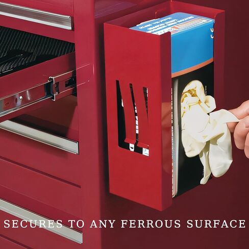 Magnetic Glove Dispenser, 8LBS Capacity Wall Mount Glove Holder Magnetic Tissue Box Holder, Space Saving Design Magnet Paper Tissue Box Organizer for Kitchen Office Shops Garage in Kuwait
