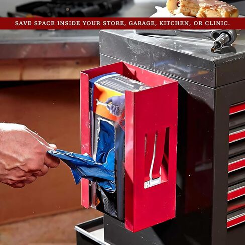 Magnetic Glove Dispenser, 8LBS Capacity Wall Mount Glove Holder Magnetic Tissue Box Holder, Space Saving Design Magnet Paper Tissue Box Organizer for Kitchen Office Shops Garage in Kuwait