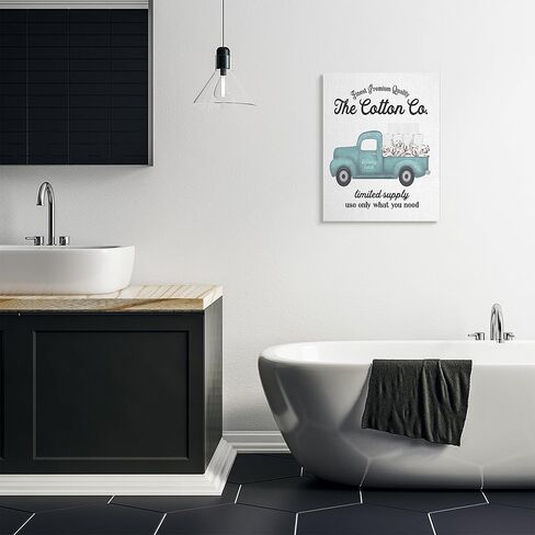 Stupell Industries 'Toilet Paper Cotton Truck', Canvas Art, 24 x 30 Inches, Easy to Hang and Sturdy, Made in USA, by Lettered and Lined in Kuwait