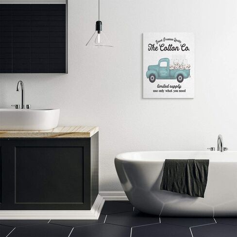 Stupell Industries 'Toilet Paper Cotton Truck', Canvas Art, 24 x 30 Inches, Easy to Hang and Sturdy, Made in USA, by Lettered and Lined in Kuwait