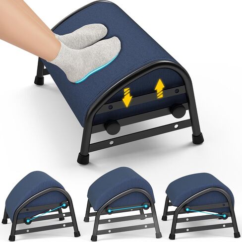 YEASHEIN Adjustable Foot Rest for Under Desk at Work, Ergonomic Foot Stools with 7 Positions, Elevated Cushion Under Desk Footrest with Metal Frame, Leg Rest Used for Home, Car, PC Gaming Accessories in Kuwait