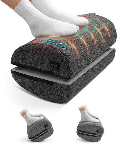 Vibration Foot Rest with Heat & Swing Function, Adjustable Ergonomic Footrest for Under Desk, 3 Graphene Heat Levels, 3 Massage Modes, Timer, Office & Home Relaxation Foot Stool in Kuwait