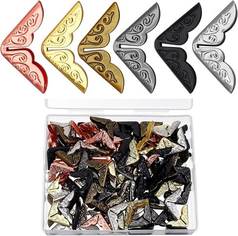 Sorcristy 240PCS Metal Book Corners, Vintage Book Edge Protector Decorative for Photo Album Notebook Menu File Folder Angle Books Covers in Kuwait