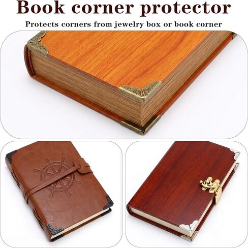 Sorcristy 240PCS Metal Book Corners, Vintage Book Edge Protector Decorative for Photo Album Notebook Menu File Folder Angle Books Covers in Kuwait