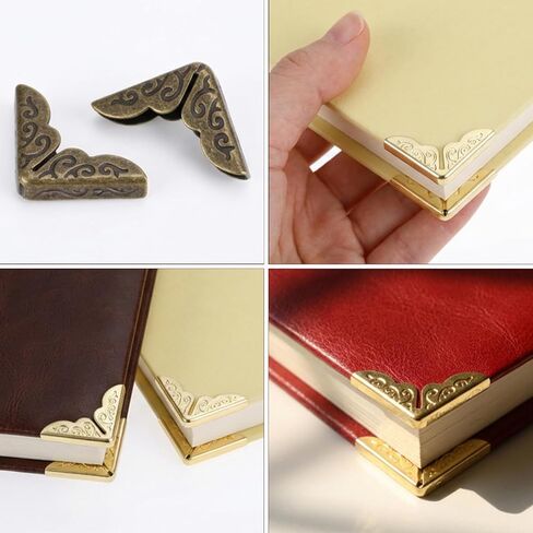 Sorcristy 240PCS Metal Book Corners, Vintage Book Edge Protector Decorative for Photo Album Notebook Menu File Folder Angle Books Covers in Kuwait