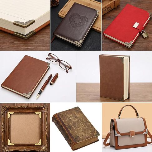 Sorcristy 240PCS Metal Book Corners, Vintage Book Edge Protector Decorative for Photo Album Notebook Menu File Folder Angle Books Covers in Kuwait