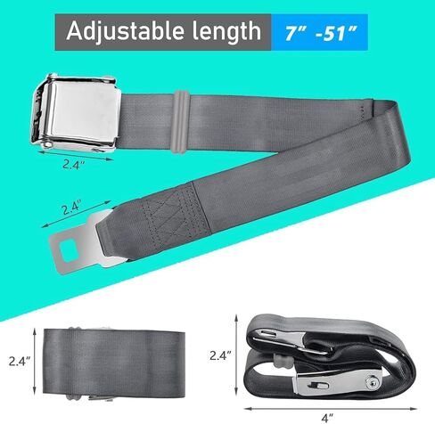Adjustable 7-39" Airplane Seatbelt Extender - FITS All Airlines (not Southwest) in Saudi Arabia