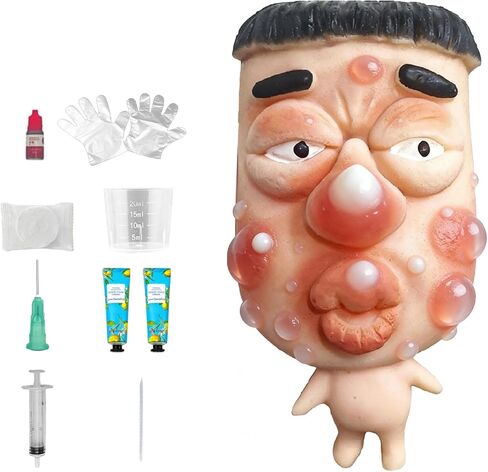 Refillable Pimple Popping Toy Squishy Sensory Fidget Toy Kit, Large Soft Silicone Squeeze Popper with Filling Kit, Oddly Satisfying ASMR Stress Relief Toy for Adults Teens, Reusable Novelty Gift (D) in Saudi Arabia
