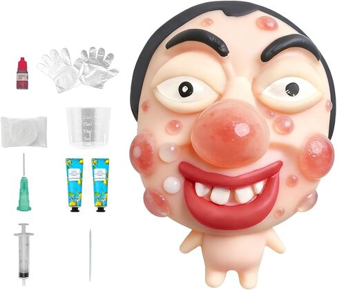 Refillable Pimple Popping Toy Squishy Sensory Fidget Toy Kit, Large Soft Silicone Squeeze Popper with Filling Kit, Oddly Satisfying ASMR Stress Relief Toy for Adults Teens, Reusable Novelty Gift (D) in Saudi Arabia